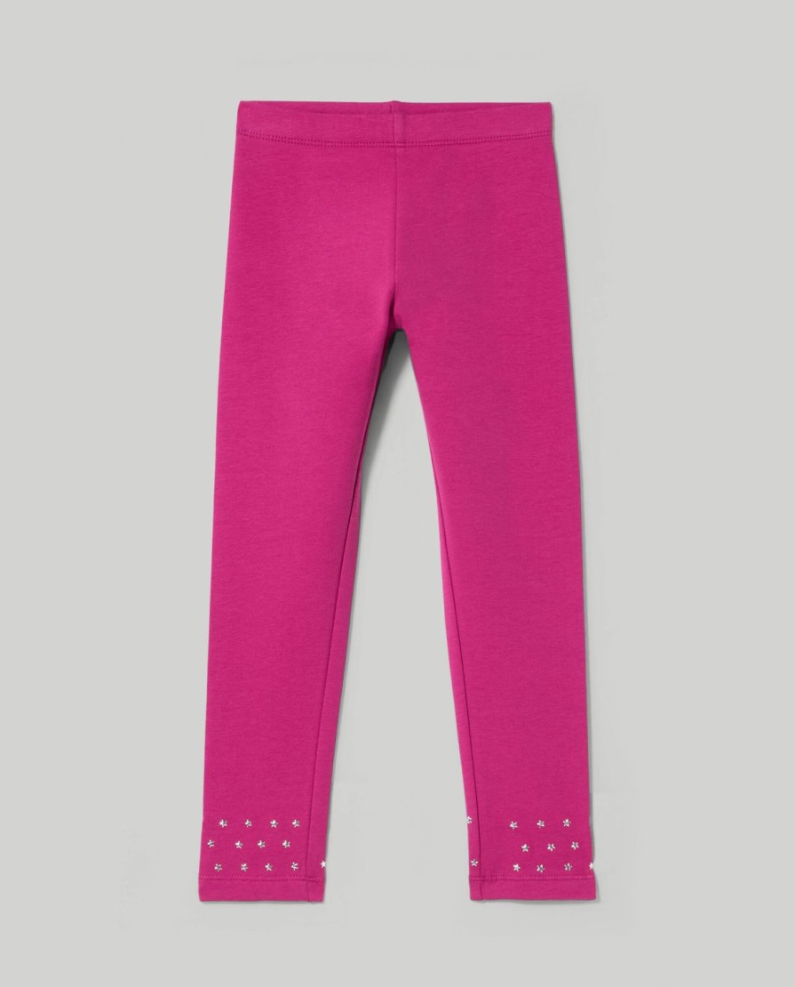 Bambini Blukids Leggings | Leggings In Felpa Di Cotone Elasticizzato Bambina