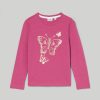 Bambini Blukids Magliette | T-Shirt A Maniche Lunghe In Cotone Elasticizzato Bambina