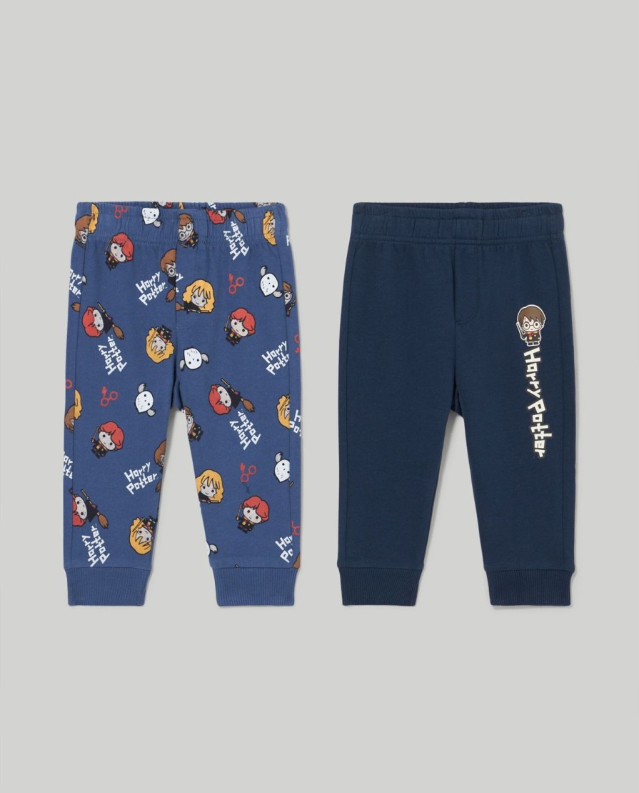 Neonato 9-36 Mesi Blukids Pantaloni E Jeans | Pack 2 Jogger In Puro Cotone Neonato