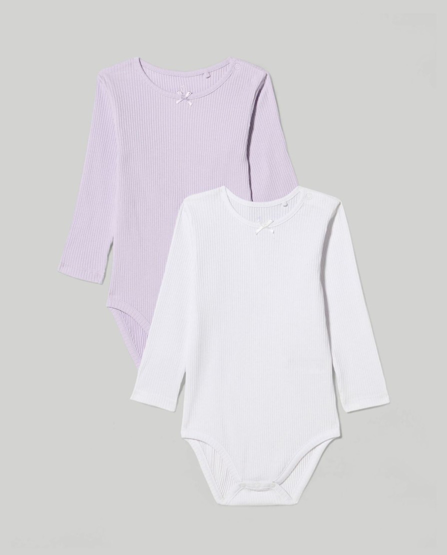 Nascita Blukids Body | Pack 2 Body In Costina Di Cotone Neonata