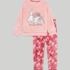 Bambini Blukids Pigiami | Set Pigiama Lungo In Coral Fleece Bambina