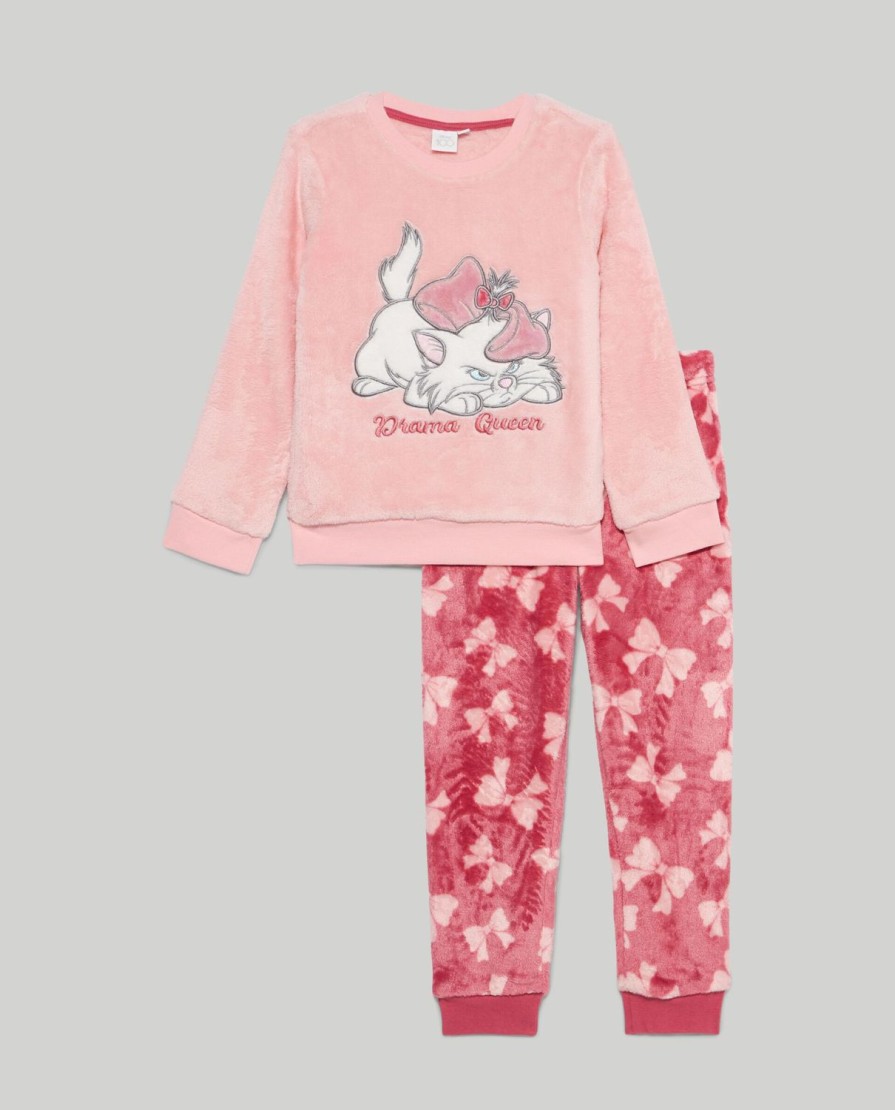 Bambini Blukids Pigiami | Set Pigiama Lungo In Coral Fleece Bambina