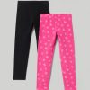 Bambini Blukids Leggings | Pack 2 Leggings In Felpa Garzata Elasticizzata Bambina