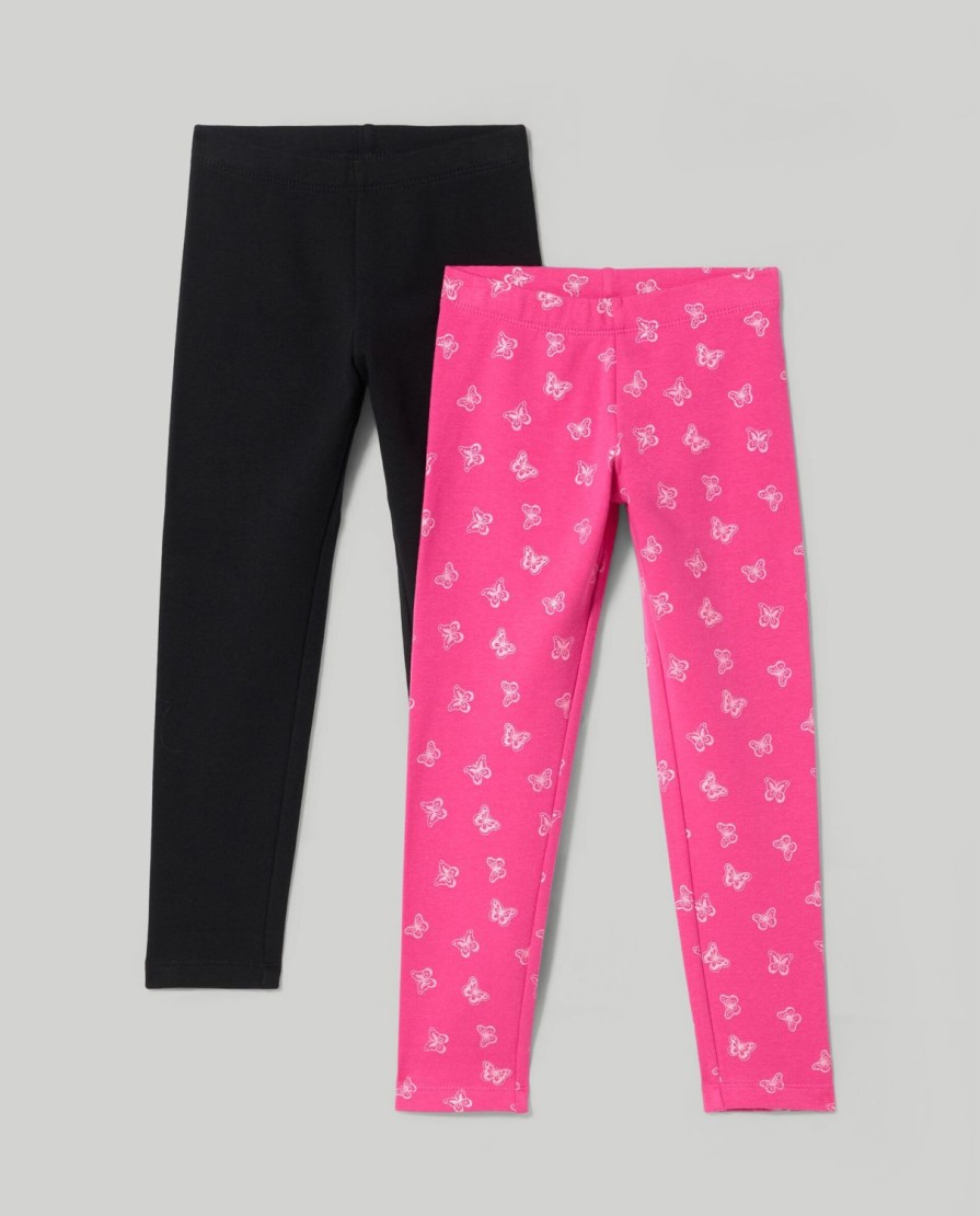 Bambini Blukids Leggings | Pack 2 Leggings In Felpa Garzata Elasticizzata Bambina