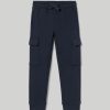 Bambini Blukids Jeans E Pantaloni | Joggers Cargo In Felpa Di Puro Cotone Bambino