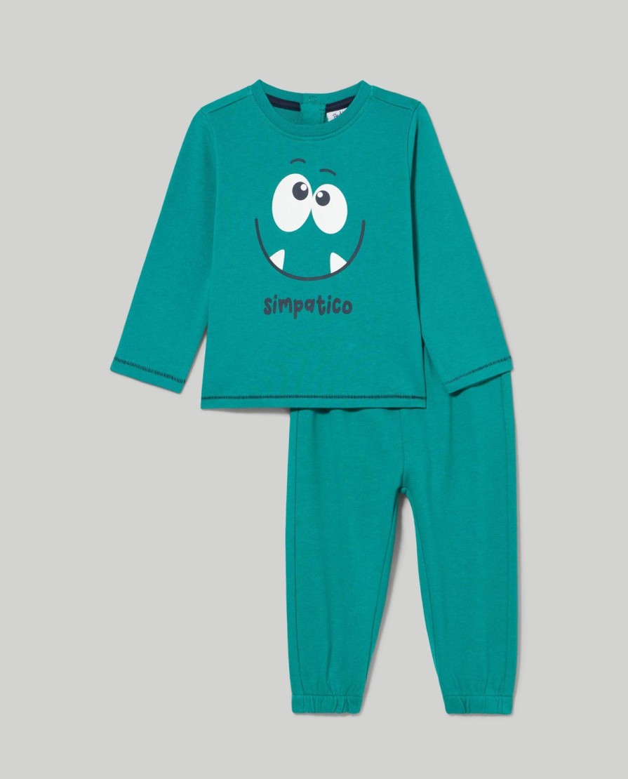 Neonato 9-36 Mesi Blukids Completini | Jogging Set In Puro Cotone Neonato