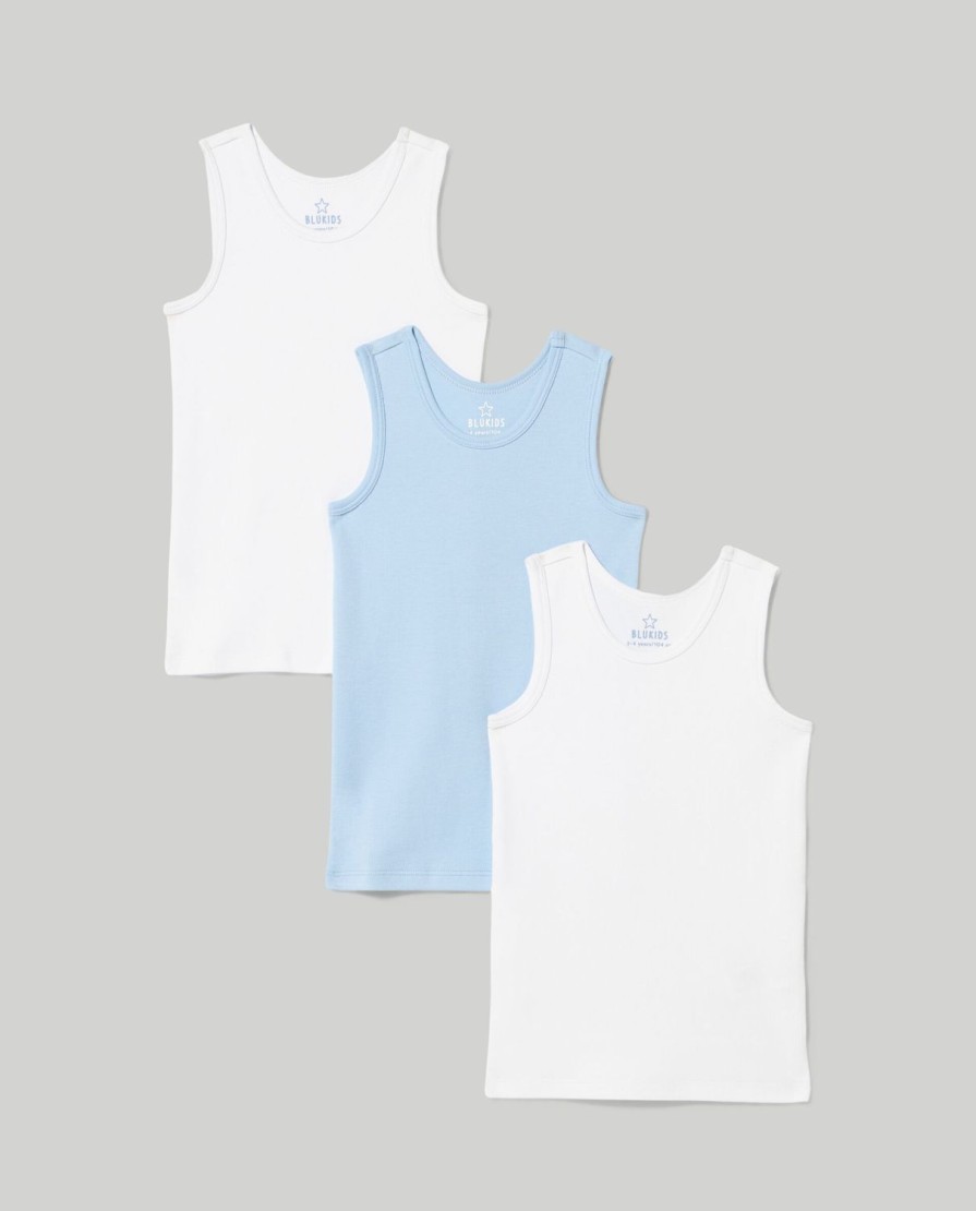 Bambini Blukids Magliette E Canottiere | Pack 3 Canottiere In Puro Cotone Bambino