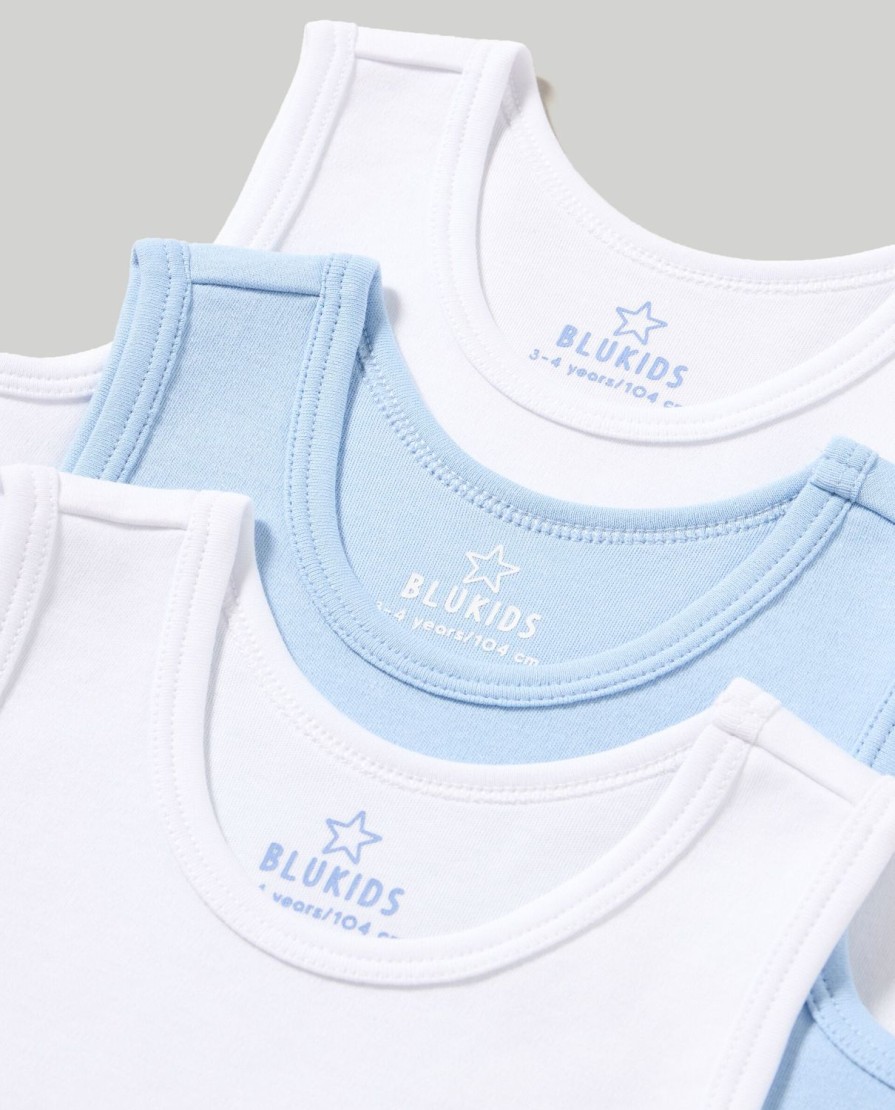 Bambini Blukids Magliette E Canottiere | Pack 3 Canottiere In Puro Cotone Bambino