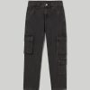 Ragazzi Blukids Jeans E Pantaloni | Denim Cargo In Tessuto Stretch Ragazzo