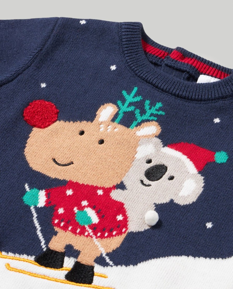 Neonato 9-36 Mesi Blukids Maglioncini | Maglione In Tricot Di Puro Cotone Neonato