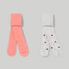 Neonata 9-36 Mesi Blukids Calze | Pack 2 Collant Jacquard Neonata