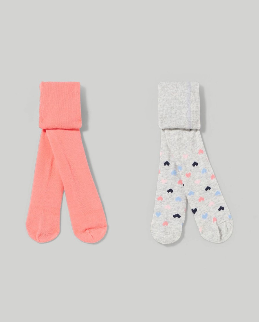 Neonata 9-36 Mesi Blukids Calze | Pack 2 Collant Jacquard Neonata