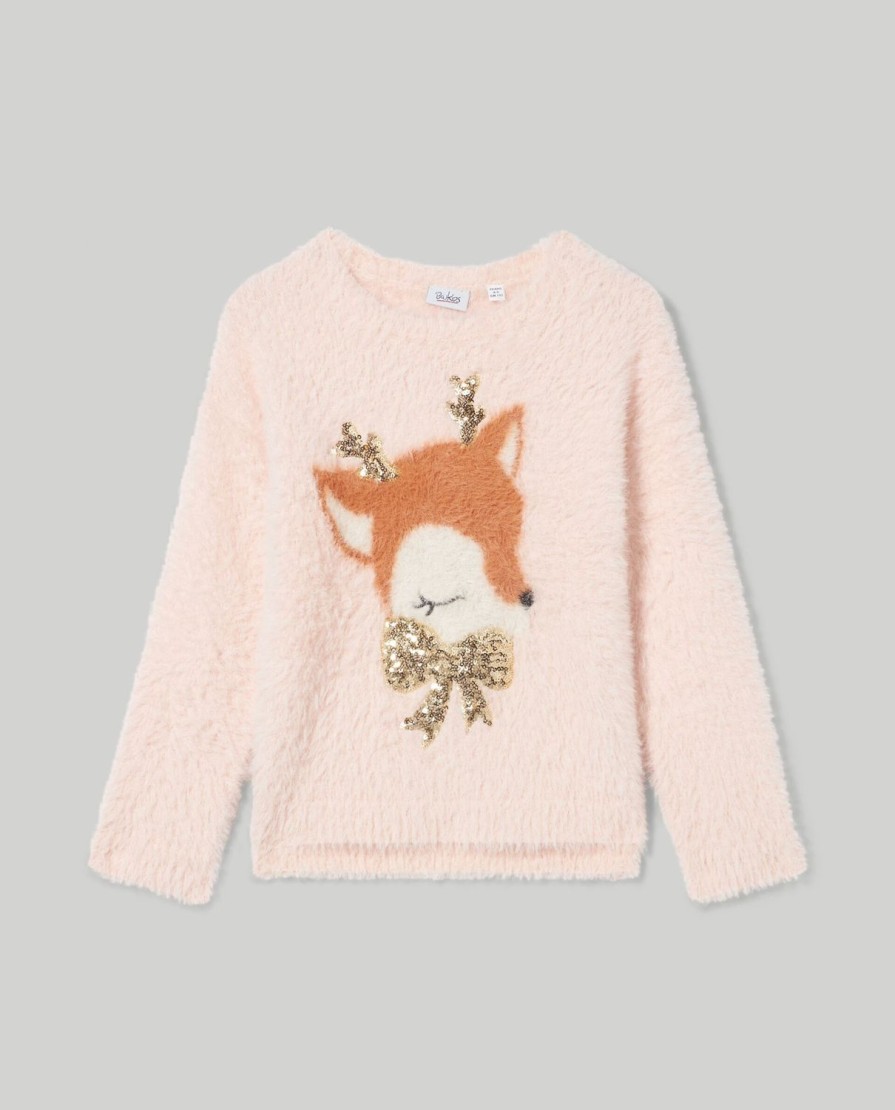 Bambini Blukids Maglioni | Tricot In Filato Effetto Pelliccia Bambina