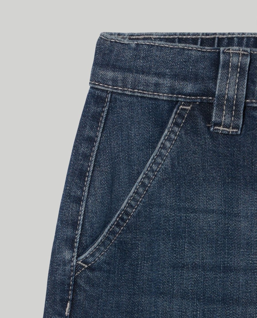 Ragazzi Blukids Jeans E Pantaloni | Denim Cargo In Denim Stretch Ragazzo