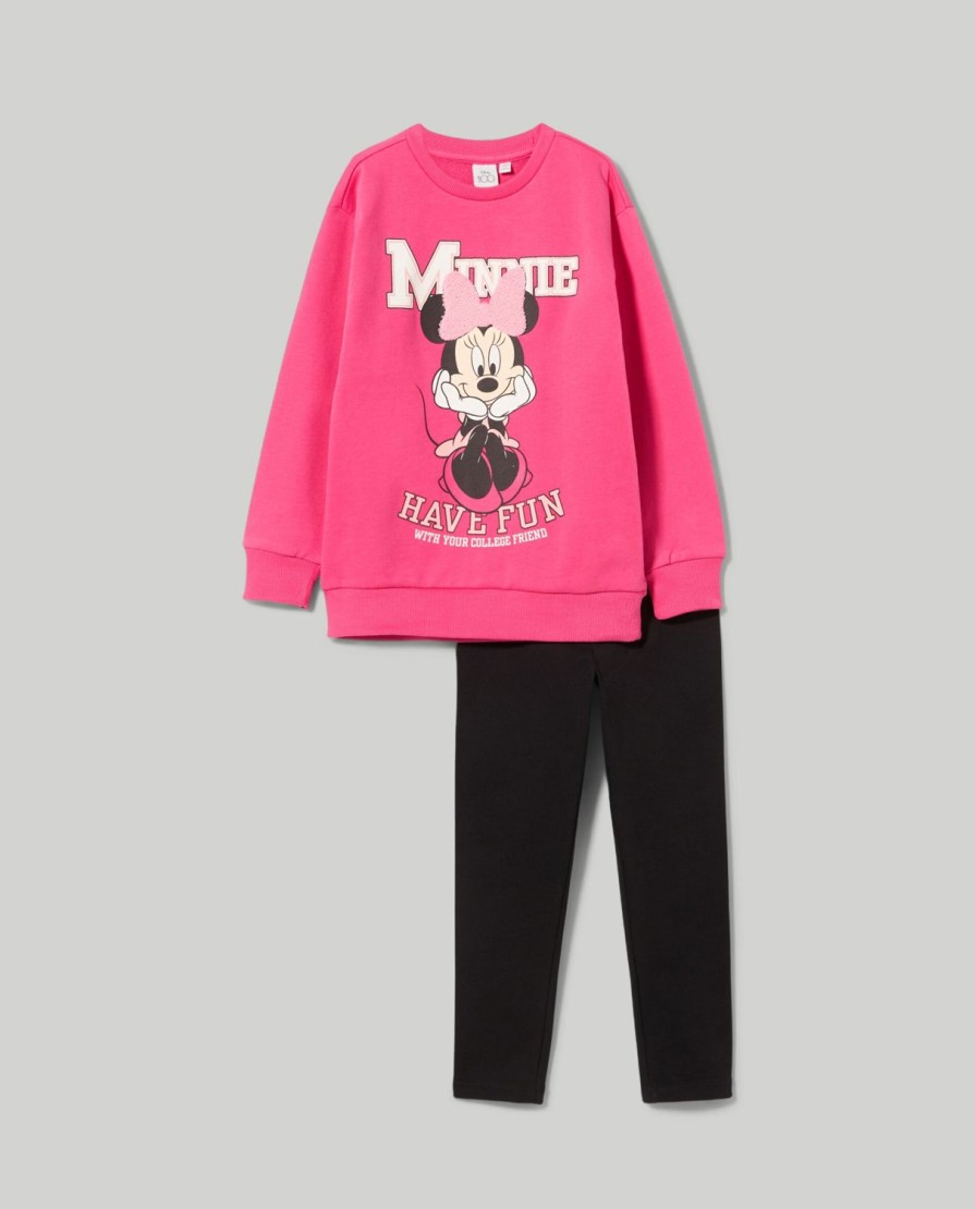 Bambini Blukids Set Bambina | Jogging Set In Cotone Con Stampa Bambina