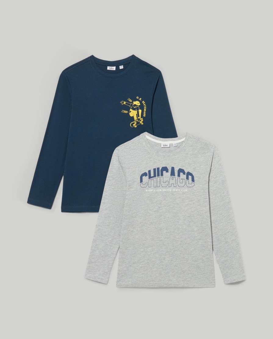 Ragazzi Blukids Magliette | Pack 2 T-Shirt In Cotone Ragazzo