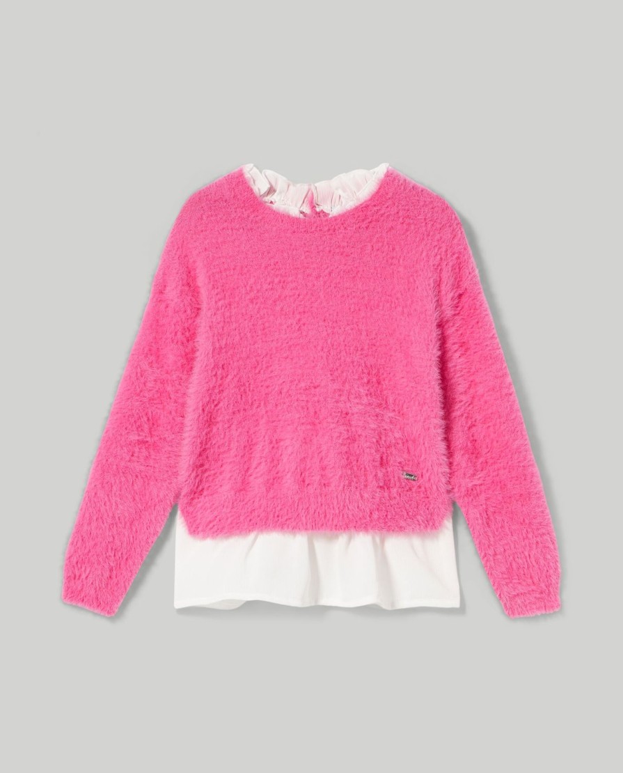 Bambini Blukids Maglioni | Tricot In Filato Effetto Pelliccia Bambina