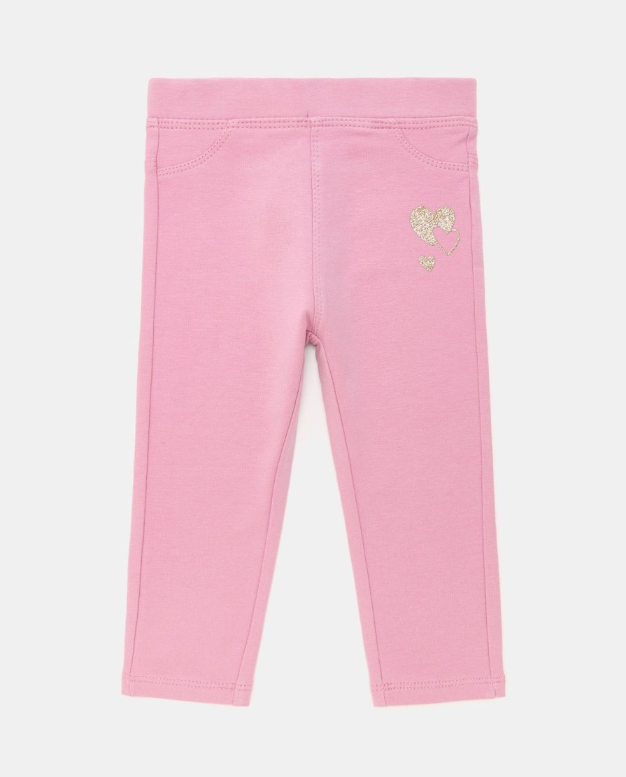 Neonata 9-36 Mesi Blukids Pantaloni E Jeans | Treggings Con Glitter In Felpa Di Cotone Elasticizzato Neonata