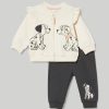 Neonata 9-36 Mesi Blukids Completini | Jogging Set In Puro Cotone Con Rouches Neonata