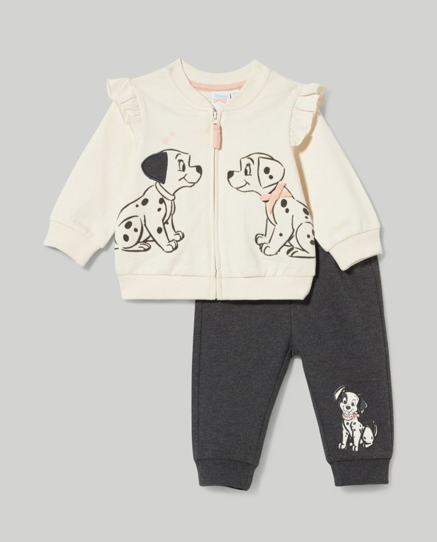 Neonata 9-36 Mesi Blukids Completini | Jogging Set In Puro Cotone Con Rouches Neonata