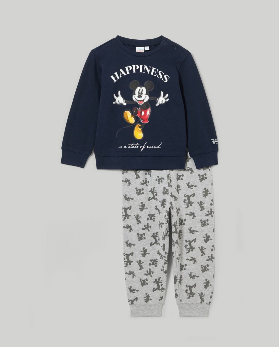 Neonato 9-36 Mesi Blukids Disney | Set Pigiama Lungo In Caldo Cotone Neonato