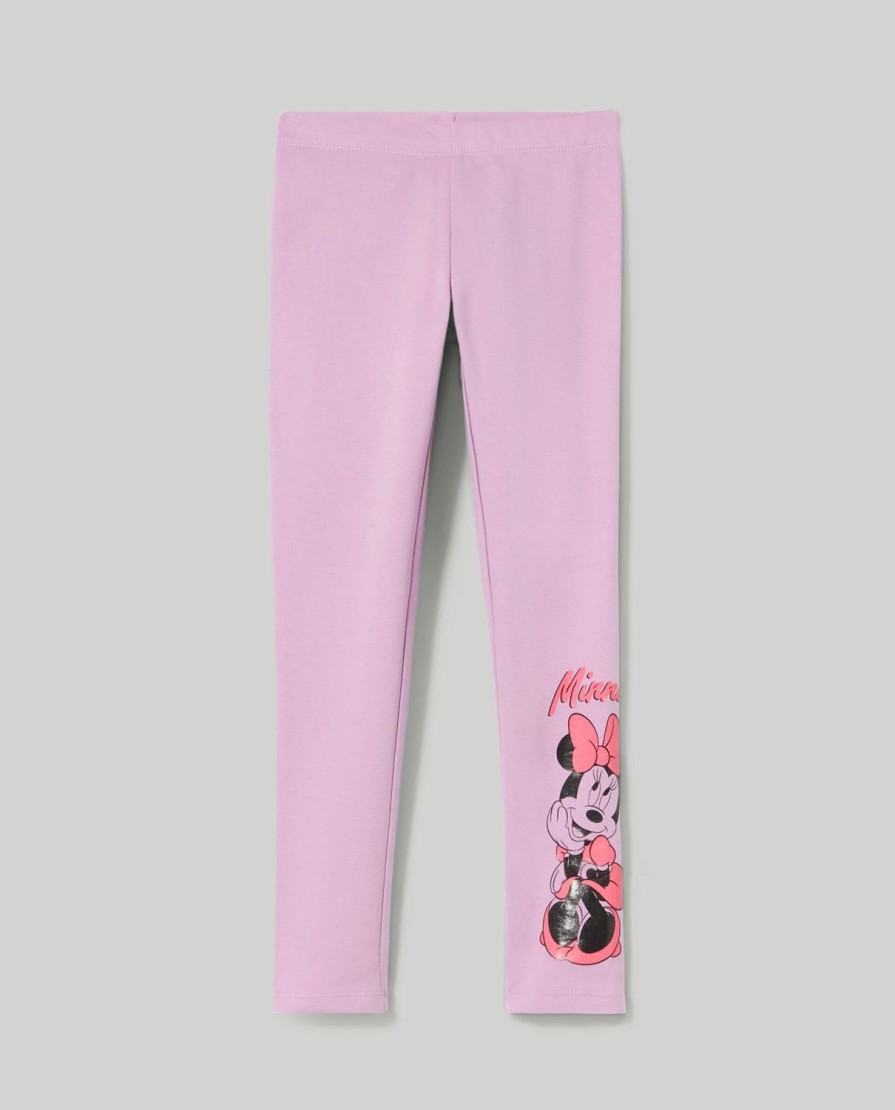 Bambini Blukids Leggings | Leggings In Cotone Elasticizzato Con Stampa Bambina