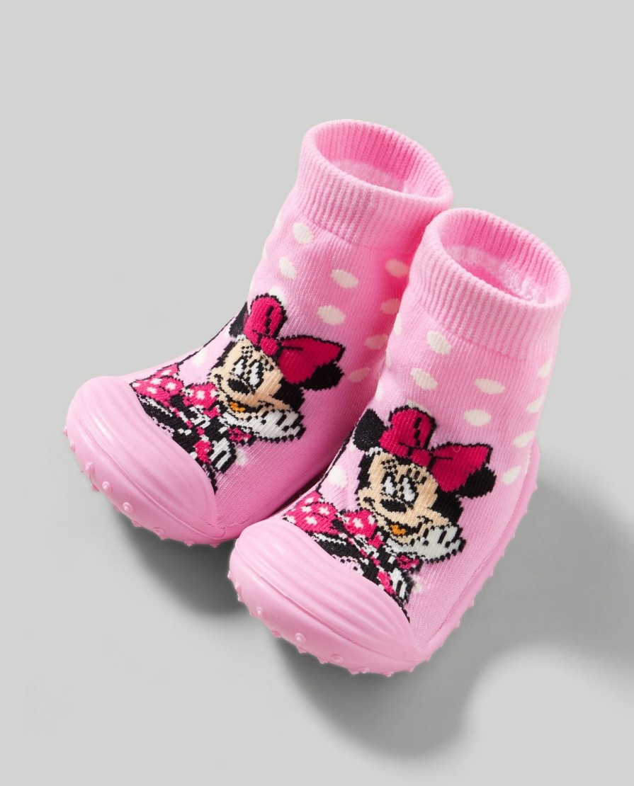 Bambini Blukids Scarpe | Calze Minnie Con Suola In Gomma Bambina