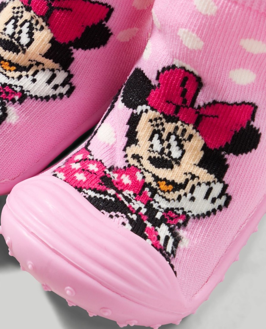 Bambini Blukids Scarpe | Calze Minnie Con Suola In Gomma Bambina