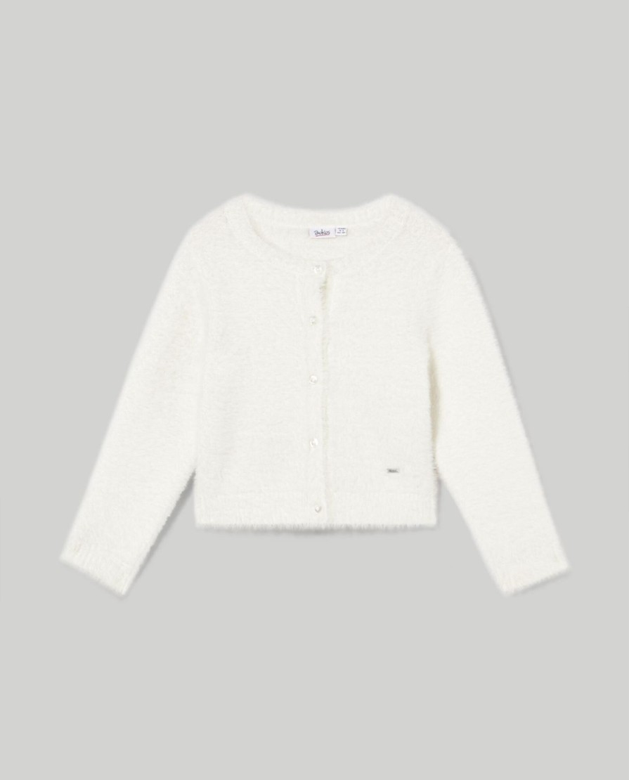 Bambini Blukids Maglioni | Cardigan In Filato Effetto Pelliccia Bambina