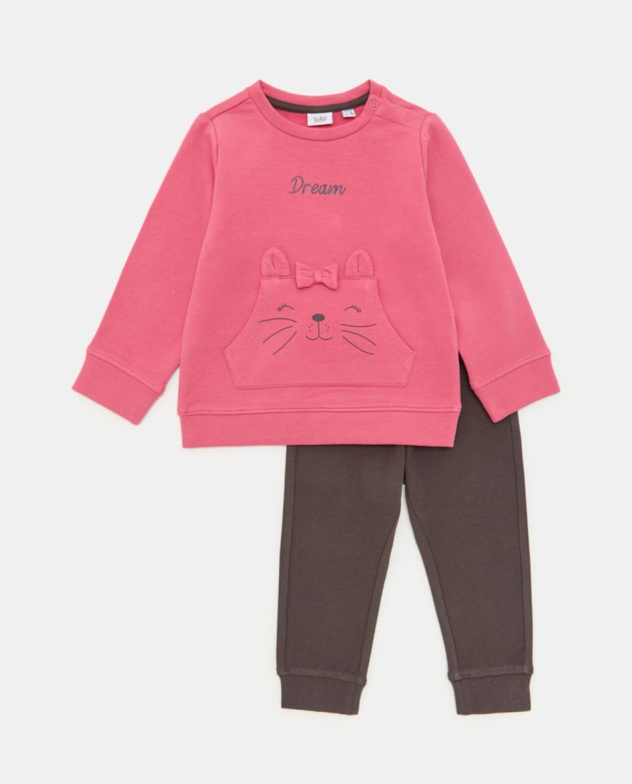 Neonata 9-36 Mesi Blukids Completini | Set Jogging Con Stampa In Cotone Elasticizzato Neonata