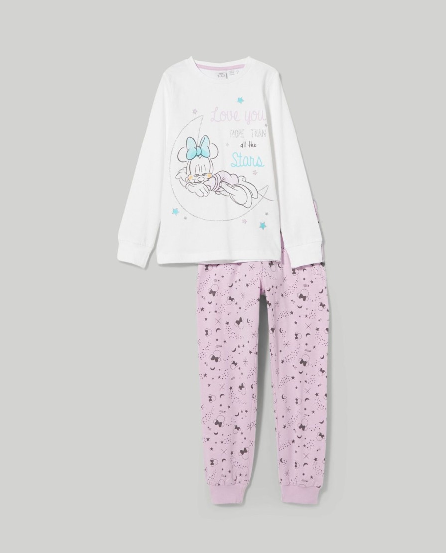 Bambini Blukids Pigiami | Pigiama Lungo In Puro Cotone Con Stampa Bambina