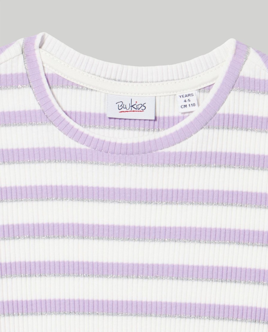 Bambini Blukids Magliette | T-Shirt A Maniche Lunghe In Costina Bambina