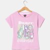 Ragazzi Blukids Magliette | T-Shirt Girocollo Con Stampa In Cotone Elasticizzato Ragazza