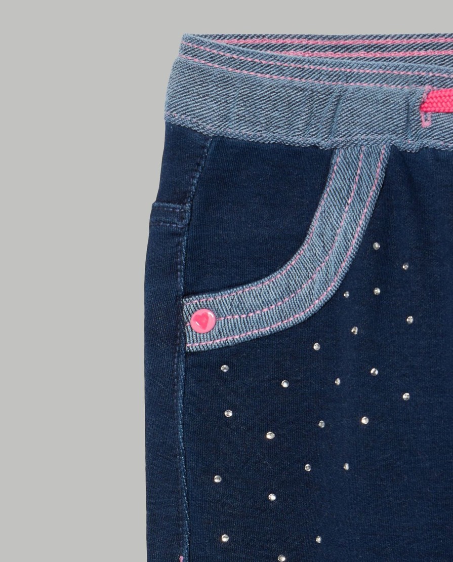 Bambini Blukids Jeans E Pantaloni | Treggings In Felpa Denim Bambina