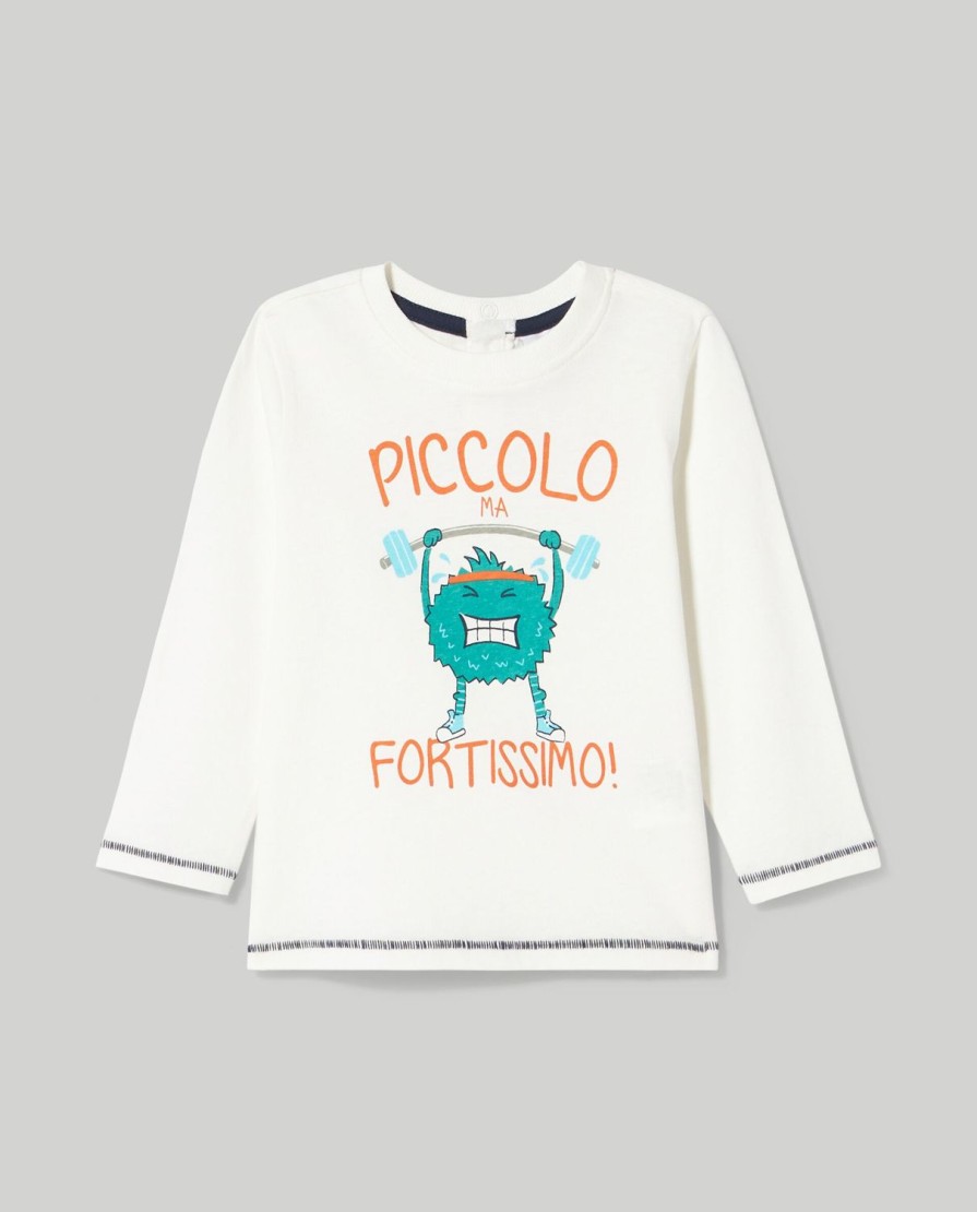 Neonato 9-36 Mesi Blukids Magliette | T-Shirt In Puro Cotone Con Ricamo Neonato