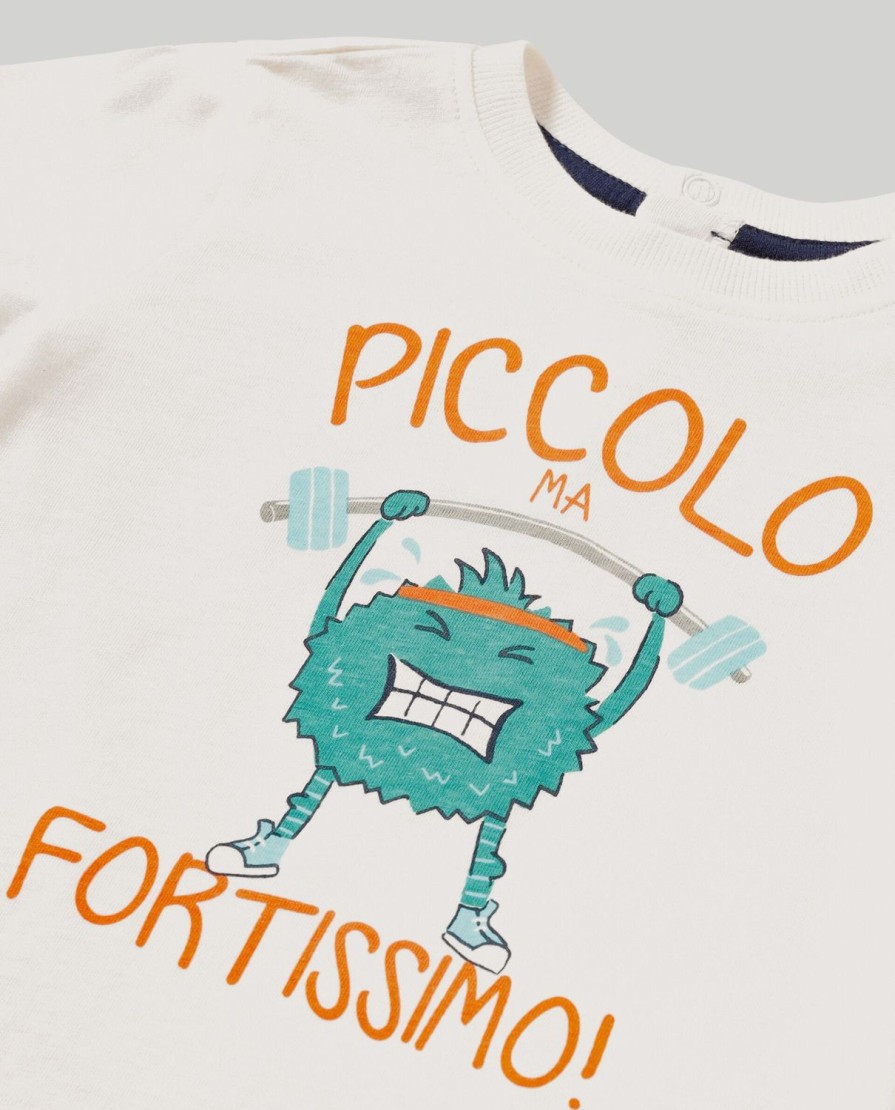 Neonato 9-36 Mesi Blukids Magliette | T-Shirt In Puro Cotone Con Ricamo Neonato