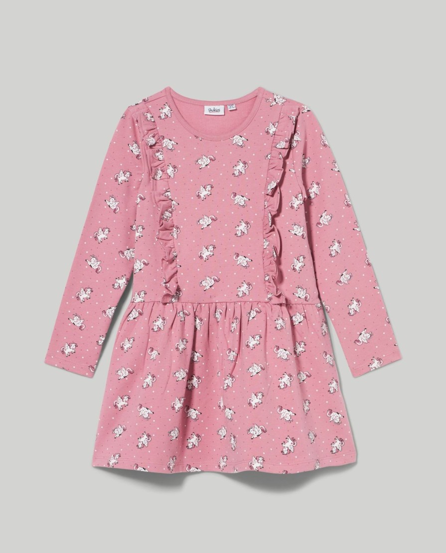 Bambini Blukids Vestiti | Abito In Felpa Elasticizzata Bambina