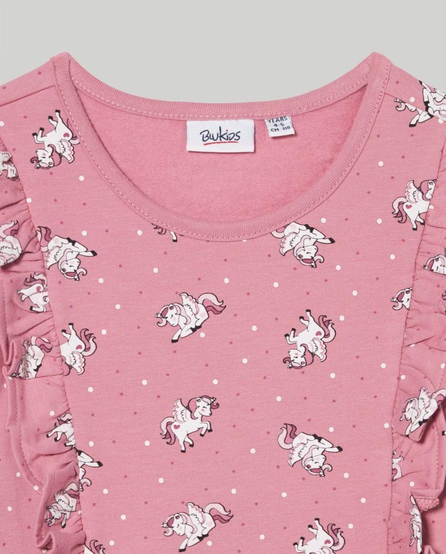 Bambini Blukids Vestiti | Abito In Felpa Elasticizzata Bambina