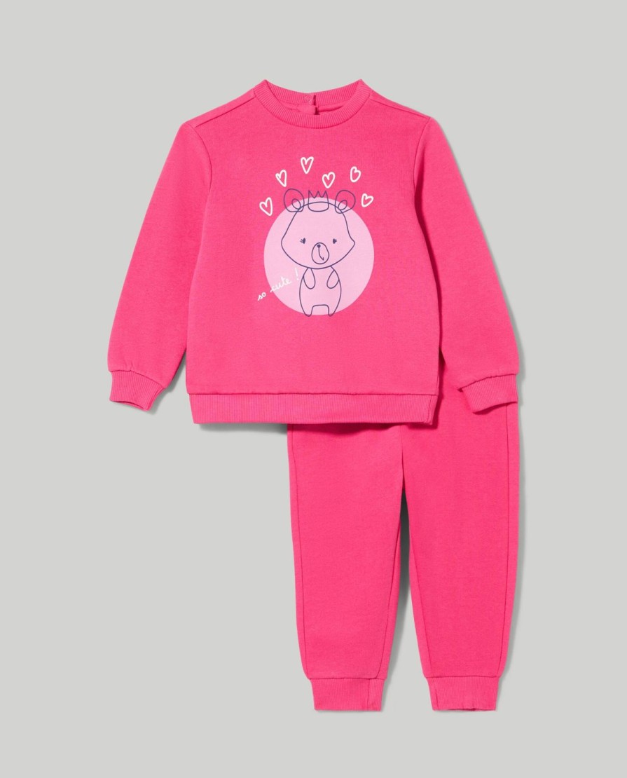 Neonata 9-36 Mesi Blukids Completini | Jogging Set In Felpa Di Puro Cotone Neonata