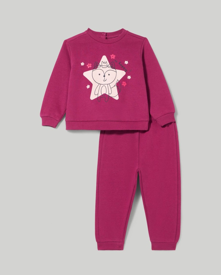 Neonata 9-36 Mesi Blukids Completini | Jogging Set In Felpa Di Puro Cotone Neonata