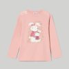 Bambini Blukids Magliette | T-Shirt A Maniche Lunghe Con Glitter E Paillettes Bambina