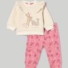 Neonata 9-36 Mesi Blukids Completini | Jogging Set In Felpa Con Lurex Neonata