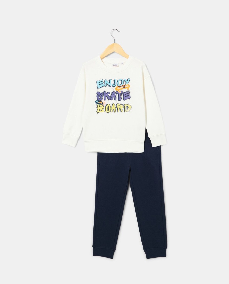 Bambini Blukids Set Bambino | Jogging Set In Felpa Di Puro Cotone Bambino