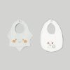 Nascita Blukids Accessori | Pack 2 Bavaglini In Cotone Con Ricami