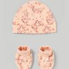 Nascita Blukids Accessori | Set Scarpine + Berretto In Puro Cotone Neonata