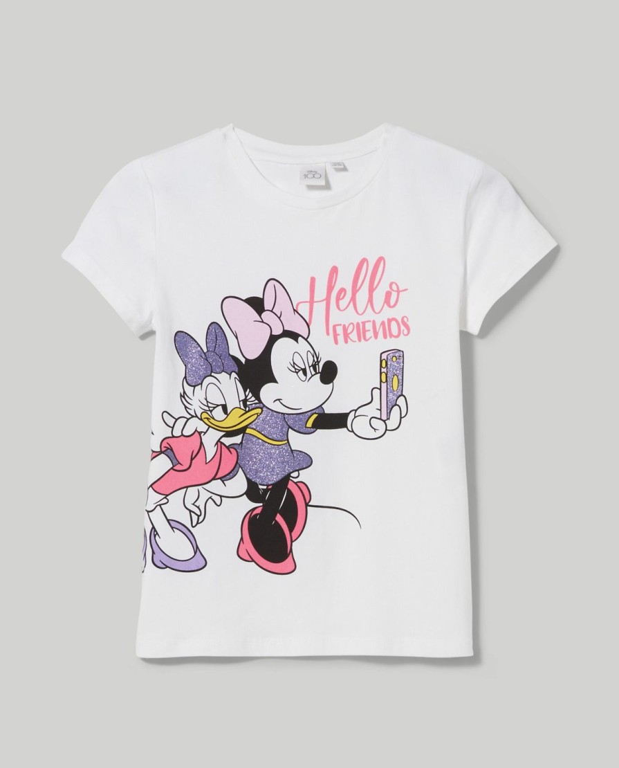 Bambini Blukids Magliette | T-Shirt Con Stampa Glitterata Disney Bambina