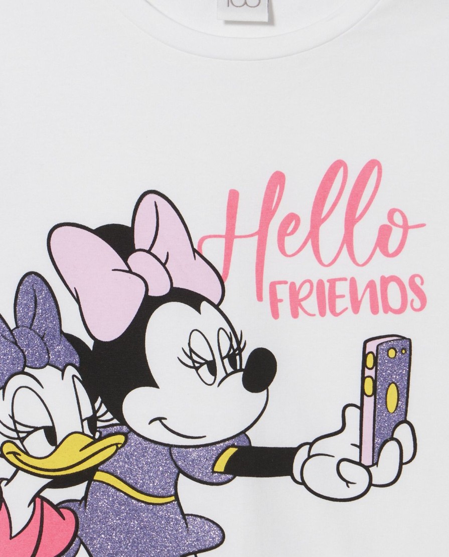 Bambini Blukids Magliette | T-Shirt Con Stampa Glitterata Disney Bambina