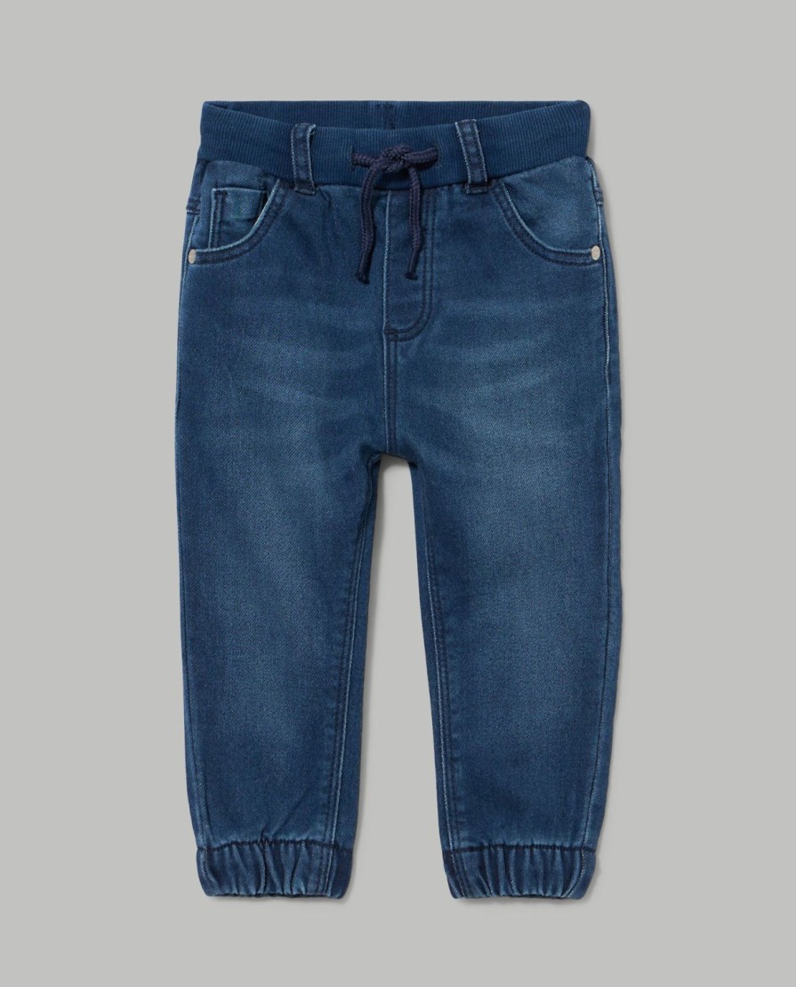 Neonato 9-36 Mesi Blukids Pantaloni E Jeans | Jogger In Denim Neonato