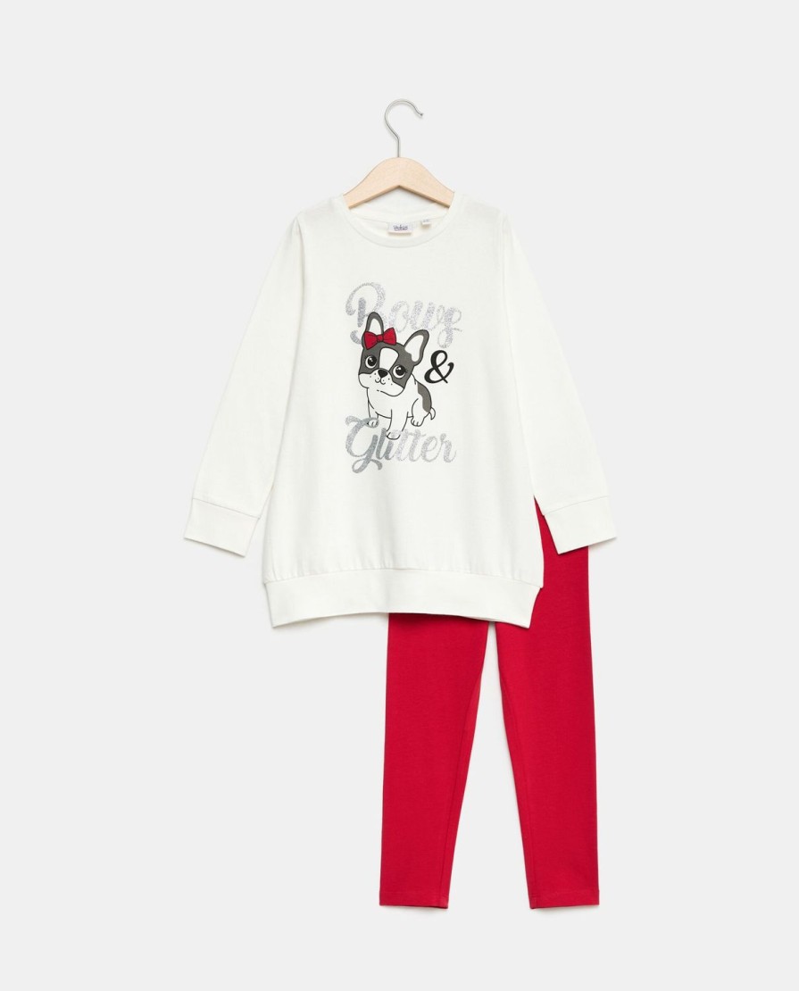 Bambini Blukids Set Bambina | Jogging Set In Cotone Elasticizzato Bambina