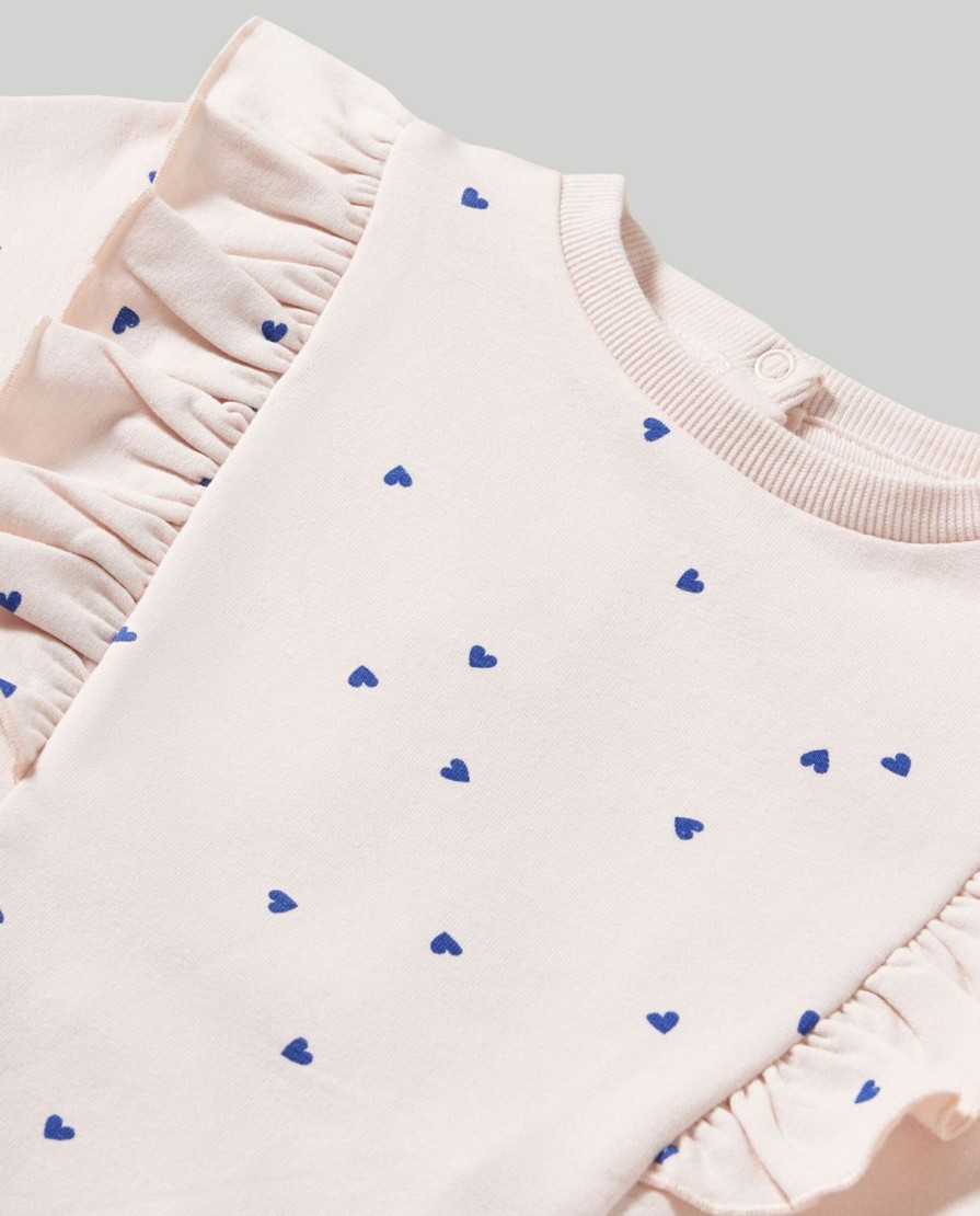 Neonata 9-36 Mesi Blukids Maglioncini | Felpa In Cotone Stretch Con Rouches Neonata